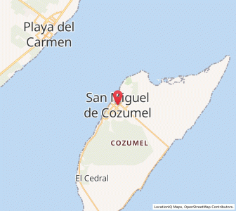Map of San Miguel de Cozumel, Quintana Roo