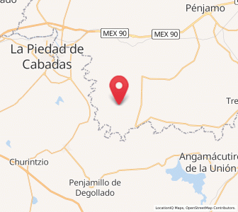Map of Cruces de Rojas, Guanajuato
