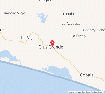 Map of Cruz Grande, Guerrero