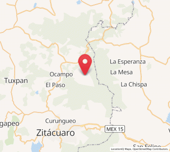 Map of Cuartel las Palmas, Michoacán