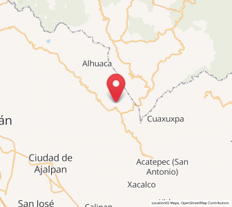 Map of Cuatro Caminos, Puebla
