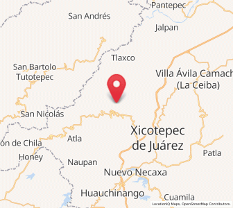 Map of Cuautepec, Puebla