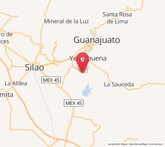 Map of Cuevas, Guanajuato