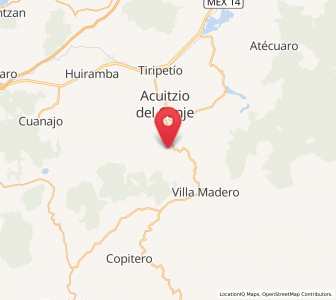 Map of Cutzaro, Michoacán