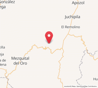 Map of Cuxpala, Zacatecas