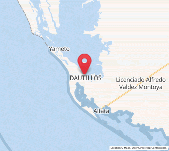 Map of Dautillos, Sinaloa
