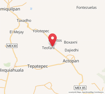 Map of Déxtho de Victoria, Hidalgo