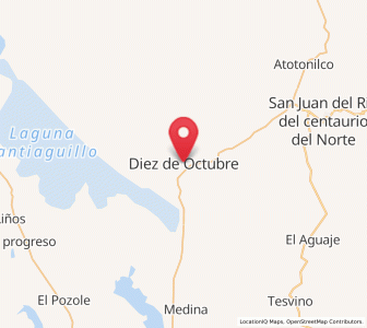 Map of Diez de Octubre, Durango