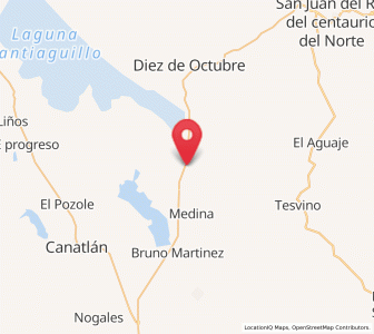 Map of Donato Guerra, Durango