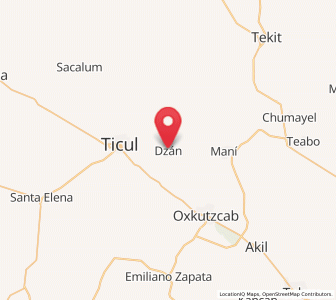 Map of Dzan, Yucatán