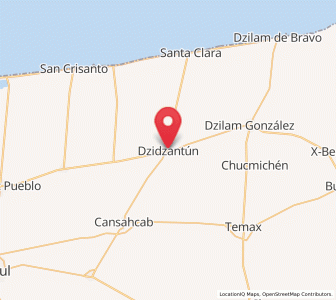 Map of Dzidzantun, Yucatán