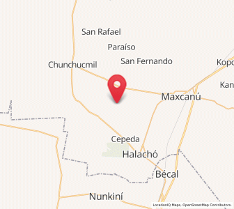 Map of Dzidzibachi, Yucatán
