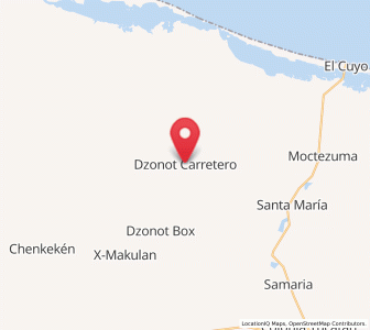 Map of Dzonot Carretero, Yucatán