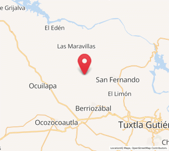 Map of Efraín A. Gutiérrez, Chiapas