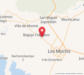 Map of Ejido Dieciocho de Marzo, Sinaloa