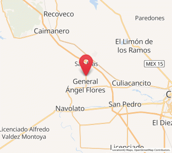 Map of Ejido la Paloma, Sinaloa