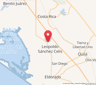 Map of Ejido Mezquitillo (La Curva), Sinaloa