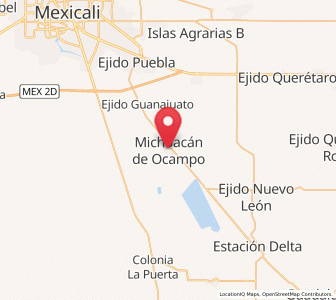 Map of Ejido Michoacán de Ocampo, Baja California