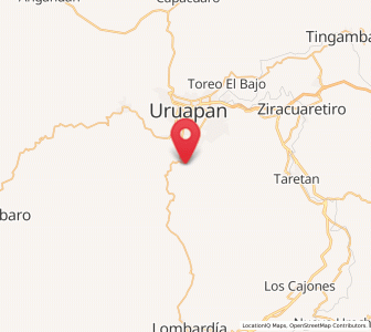 Map of El Arroyo Colorado, Michoacán