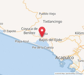 Map of El Bordonal, Guerrero