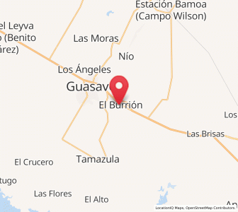 Map of El Burrión, Sinaloa