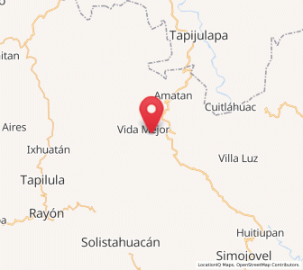 Map of El Calvario, Chiapas