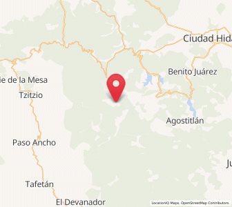 Map of El Caracol, Michoacán