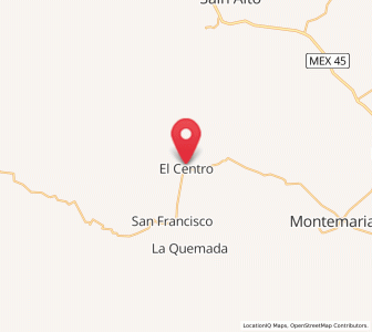 Map of El Centro, Zacatecas