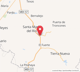 Map of El Cerrito, San Luis Potosí