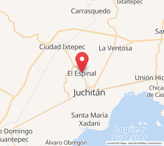Map of El Espinal, Oaxaca