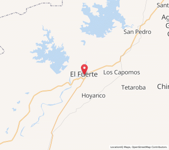 Map of El Fuerte, Sinaloa