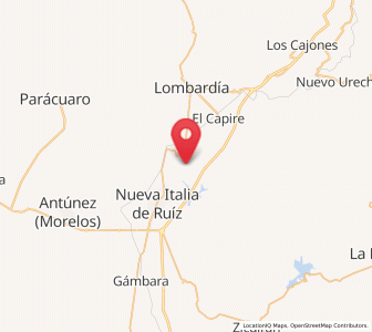 Map of El Guaco, Michoacán