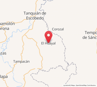 Map of El Huayal, San Luis Potosí
