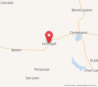 Map of El Lechugal, Campeche