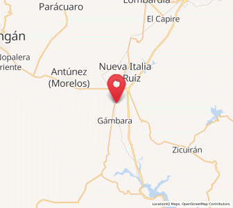 Map of El Letrero, Michoacán