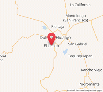 Map of El Llanito, Guanajuato