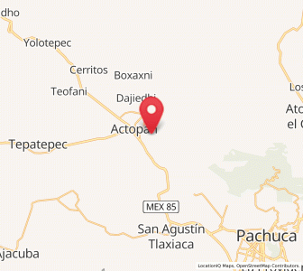 Map of El Meje, Hidalgo