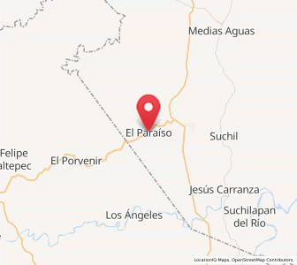 Map of El Paraíso, Veracruz