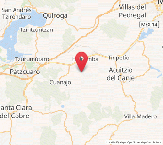 Map of El Pedregal, Michoacán