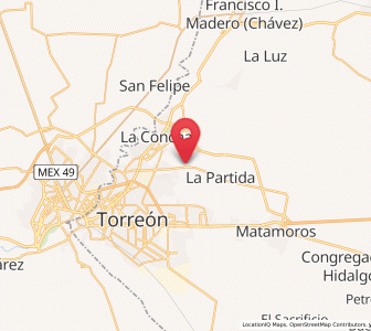 Map of El Perú, Coahuila