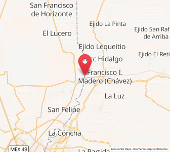 Map of El Porvenir (El Porvenir de Arriba), Coahuila
