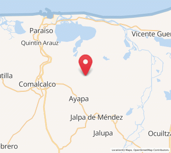 Map of El Recreo, Tabasco