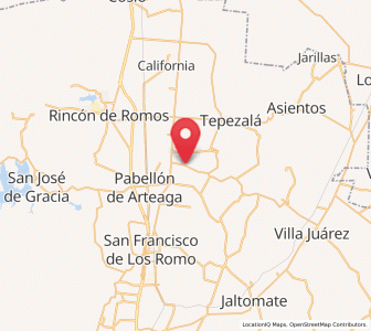 Map of El Refugio, Aguascalientes
