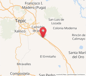 Map of El Refugio, Nayarit