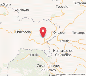 Map of El Rosario, Puebla