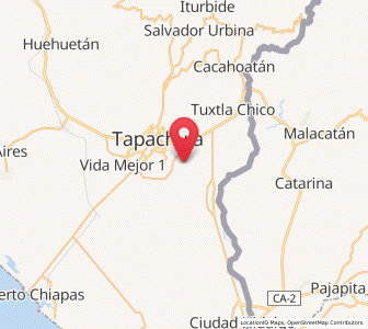 Map of El Sacrificio, Chiapas
