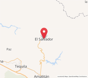 Map of El Salvador, Jalisco