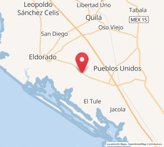 Map of El Sinaloense, Sinaloa