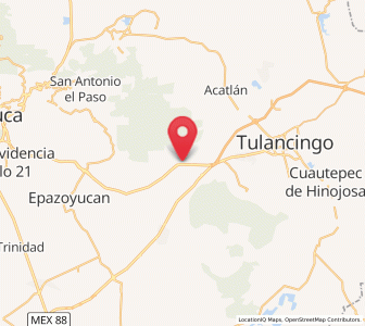 Map of El Susto, Hidalgo