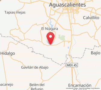 Map of El Tanque de los Jiménez, Aguascalientes